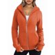 thumbnail image 1 of Sudaderas con Capucha y Cremallera para Mujer, Chaquetas de Forro , Sudaderas de Gran Tamaño, Conjuntos de Moda de Otoño, Suéteres, Ropa de Invierno. Naranja M, 1 of 9
