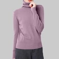 thumbnail image 2 of zaveiop Women's Classic-Fit Lightweight Long-Sleeve Turtleneck Sweater (Purple, S), 2 of 6