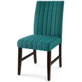 thumbnail image 3 of Tufted Side Dining Chair, Set of 2, Fabric, Wood, Teal Blue, Modern Contemporary Urban Design, Kitchen Room Cafe Bistro Restaurant Hospitality, 3 of 7