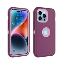 EBIZCITY Case for iPhone 14, 14 Pro, 14 Plus, 14 Pro Max, Case Cover for iPhone 14, 14 Pro, 14 Plus, 14 Pro Max, Shockproof Heavy Duty Hard Plastic & Rubber Rugged Bumper 3-in-1 Case Cover -Red