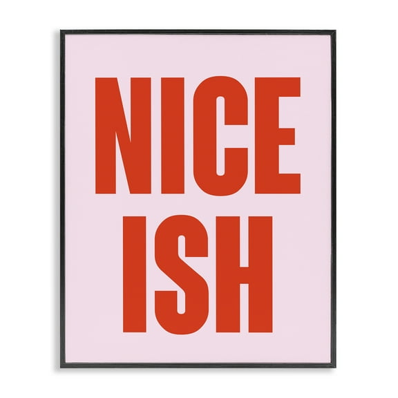 Stupell Industries Nice Ish Red & Pink Holiday Painting Black Framed Art Print Wall Art, 11 x 14