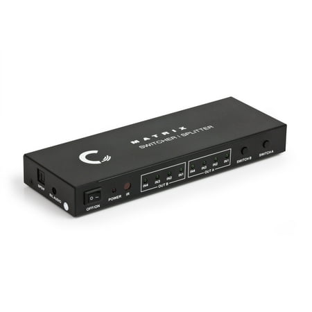 Expert Connect | 4x2 HDMI Splitter/ Switcher | 4 Port | Ultra HD 4K/2K | Full HD/3D | 1080P | HDMI 1.4 | HDTV | PS4 / PS3 | XboxOne / 360 | DVD | Blu-ray | Dolby