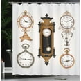 thumbnail image 4 of Ambesonne Vintage Shower Curtain, Antique Clocks Pattern, 69"Wx75"L, Umber and Beige, 4 of 5