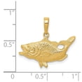 thumbnail image 2 of 14k Yellow Gold Solid Textured Polished Open Mouthed Bass Animal Sealife Fish Pendant Necklace 20.3x22.7mm Pendant for W, 2 of 2