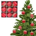 thumbnail image 4 of Btomtd 9pcs 3.15"/8cm Silk Wave Christmas Balls, Colorful Thread Wrapped Foam Christmas Ball Ornaments, Unique Textured Hanging Tree Pendants Christmas Ornaments Set, Red, 4 of 7