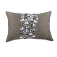 thumbnail image 1 of Funda de almohada lumbar gris con cristales brillantes, 30 x 40 cm (12 x 16 pulgadas), rectangular de seda, moderna - Crystal Delight, 1 of 8