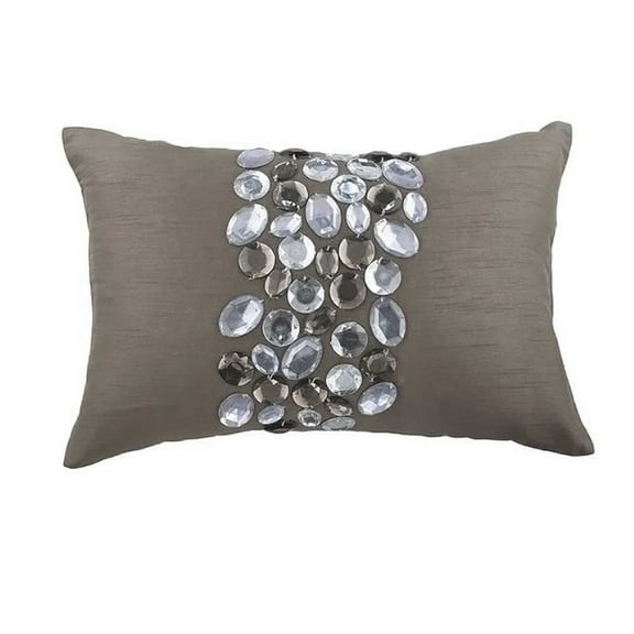 Standard Pillow Covers with Zipper, Luxury Grey Standard Pillow Shams, Crystals Bling Sparkly Standard Pillow Shams, 20x26 inch (50x65 cm) Silk Standard Pillow Shams - Crystal Delight