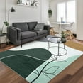 thumbnail image 2 of Haperlare Area Rug Boho Washable Rug Contemporary Floor Carpet Botanical Print Accent Rug Minimalist Area Rug Modern Abstract Rug, 9' x 12' Green, 2 of 7