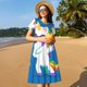 thumbnail image 4 of Balery Cool Unicorn Star Golden Vestidos sueltos de manga corta para mujer, vestidos de verano 2025, vestidos casuales de corte A con vuelo., 4 of 6