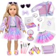 thumbnail image 1 of Set de ropa y accesorios de maquillaje para muñecas de 18 pulgadas ZQDOLL, 1 of 7