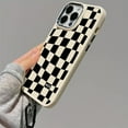 thumbnail image 3 of Black & White Irregular Plaid Phone Case With Lanyard Dirty Resistant For IPhone 14/14Plus/14Pro/14Pro/14ProMax 13/13Pro/13ProMax, 12/12Pro/12ProMax, 11/11Pro/11Pro Max 6/6s/6 Plus/6s Plus/7/8/ X/xs, 3 of 5