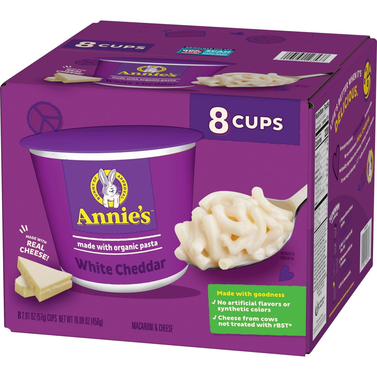 Annie's White Cheddar Mac and Cheese Microwavable Cups - 16.08oz/8pk - Pack of 2