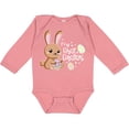 thumbnail image 3 of Inktastic My 1st Easter with Cute Brown Bunny and Easter Eggs Boys or Girls Long Sleeve Baby Bodysuit, 3 of 5