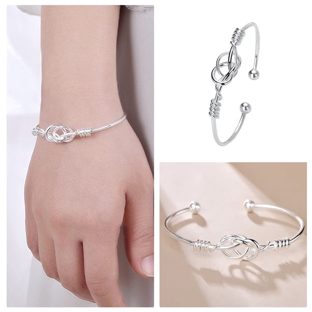 Pulsera de plata ajustable, accesorios de boda, joyería para mujer y niña, para regalo, para uso diario