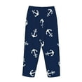 thumbnail image 3 of Lsque Nautical Themed Simple Anchors Print Women's Pajama Pants, Lounge Pant - Comfortable Home Wear,Elastic Waistband, Stylish Design-Large, 3 of 9