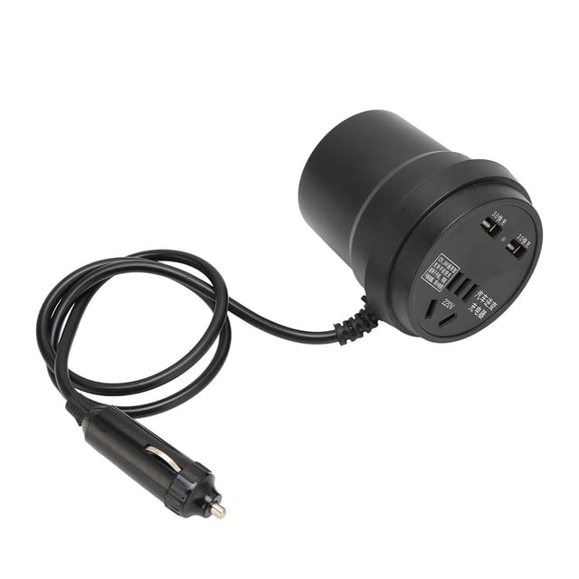 Inversor de corriente para coche, inversor de coche negro, adaptador de corriente para coche de 150W, convertidor de CA D Cto de grado profesional