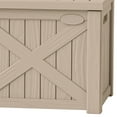 thumbnail image 2 of Dextrus Outdoor Waterproof 120 Gallon Resin Deck Box, Light Brown, 2 of 5