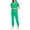 Cyan #021, variant on Women Jogger Scrub Sets 2 Pieces 2026 Spring Summer V-Neck Scrub Top and Jogger Pants Quick Dry Nursing Scrubs Set Stretch Medical Uniform Suits with Pockets Dark Green L