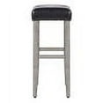 thumbnail image 3 of Costaelm Bulmon 29" Upholstered Bar Stool with Nail Head Trim, Gray/Leather, 3 of 7