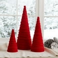 thumbnail image 7 of Velvet Christmas Cone Tree Decorations Christmas Flocked Tree Table Centerpiece for Winter Farmhouse Tiered Tray Mantle Decor, 7 of 7