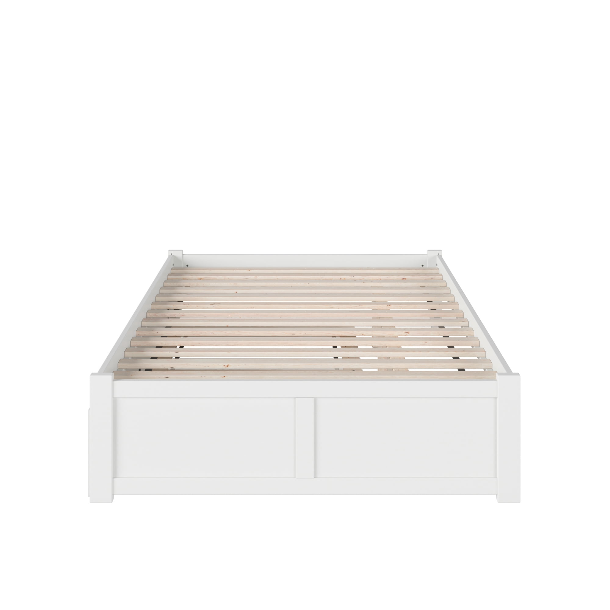 AFI Concord Queen Solid Wood Platform Bed with Footboard & Twin-XL Trundle, White