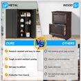 thumbnail image 6 of Bestoo Metal Wardrobe Cabinet with Lock, 71" Garage Wardrobe Closet with Hanging Rod, Steel Wardrobe Storage Locker for Home Office, Gym, Employees, Black, 6 of 9