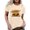Beige, variant on HUITKMM Cotton Tshirt Women Casual Women's T Shirts Short Sleeve Crew Neck Graphic Print Casual Wear for Everyday Comfort and Style 1121