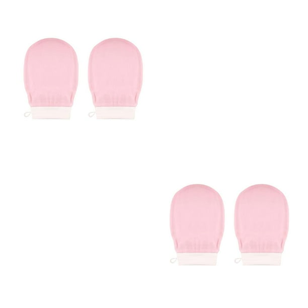Bearachild 2 uds guantes de baño guante de baño exfoliante masaje Facial corporal toalla multicolor accesorios para la piel muerta rosa Rosa 2piezas