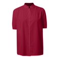thumbnail image 4 of WILLBEST Womens Blouses Short Sleeve Casual Women Fashion Solid Buttoned Shirt with Sleeves V Neck Casual T Shirt Top, 4 of 5