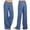 Blue, variant on Azrian Women Casual High Waist Elasticity Wide Leg Palazzo Pants Jeans Trousers Summer Clearance