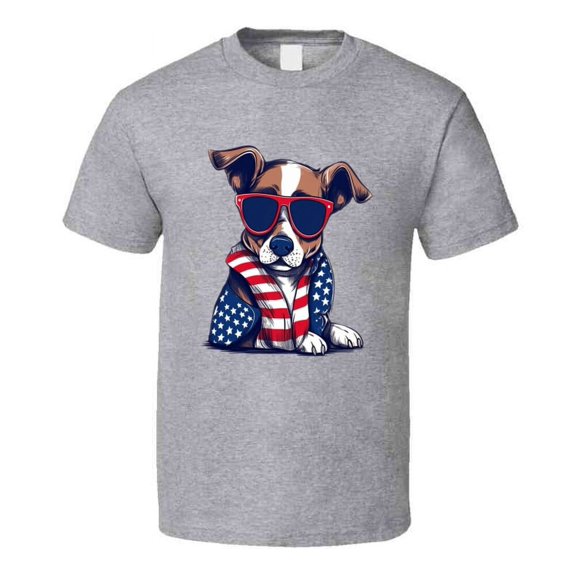 Patriotic Dog Tee Cool Usa Pride Tshirt July 4th T Shirt