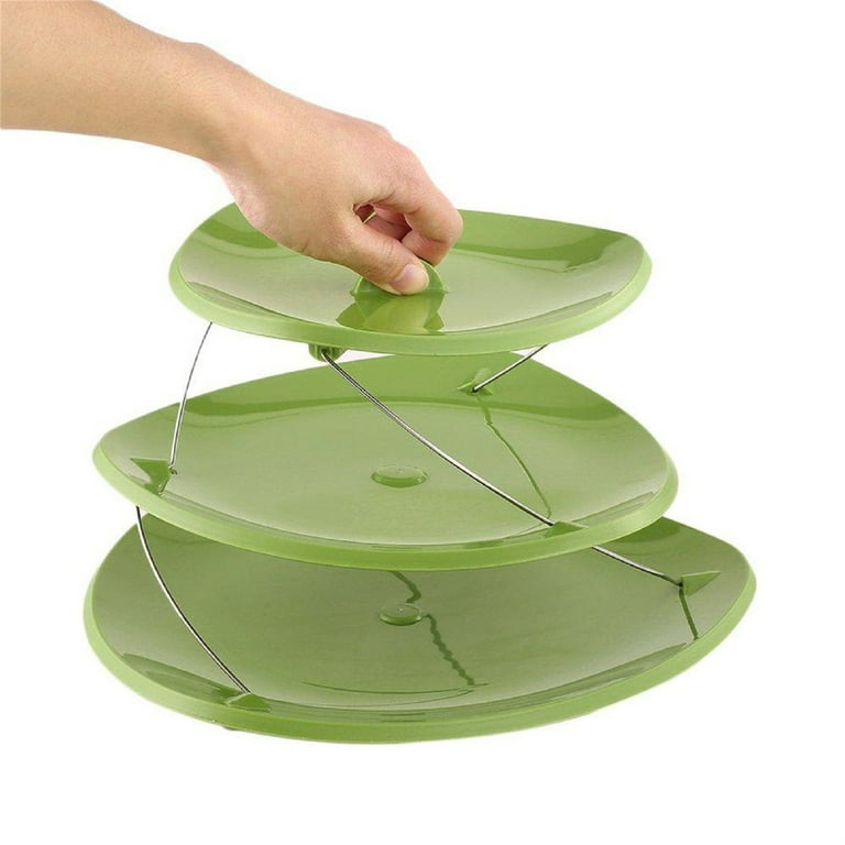  Greentainer 3 Pcs Plastic Snack Serving Tray, 10 Inch