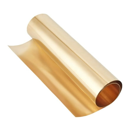 Metal Brass Sheet Roll 1000x200x0.05mm Brass Foil Roll Brass Sheet Metal Roll Metal Brass Strip Metal Foil Plate Gold Color Pure Brass Roll for DIY Cutting Crafts Home Decoration Golden