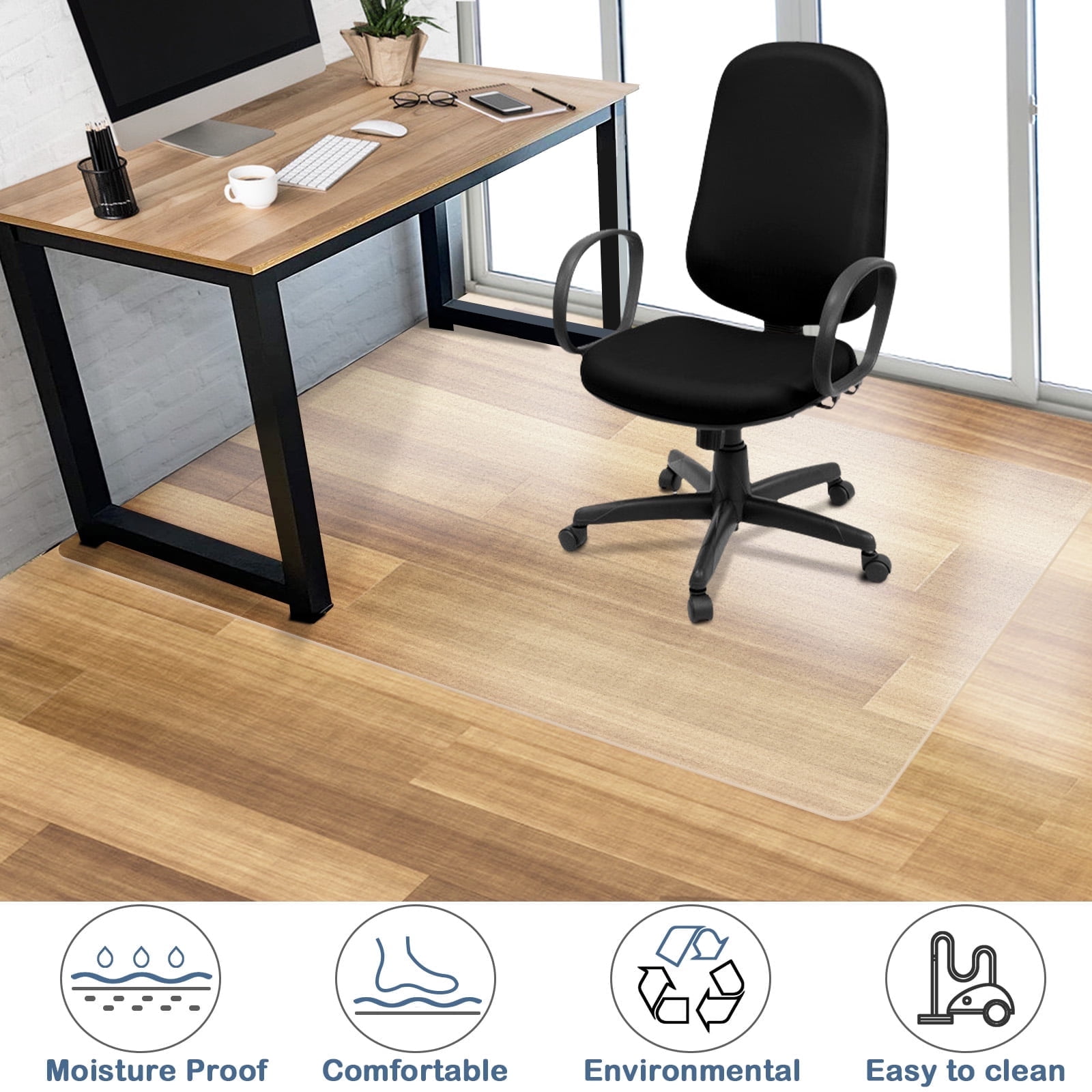 Clear Office Chair Mat for Hardwood Floor,Computer Desk Chair Mat for Floors,Floor Protector for Under Desk Chair Mat Plastic Floor Mat 36"x48"