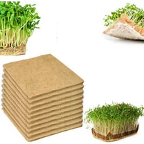 NOGIS 10 Pcs Hemp Mats for Growing Microgreens 10" X 10" Jute Fiber Grow Mat Hydroponic Pads Seed Sprouting Mat Microgreens Growing Kit Indoor Organic Production for Microgreen Starter Tray