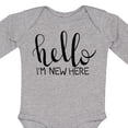 thumbnail image 4 of Inktastic Hello, I'm New Here Hand Drawn Type Boys or Girls Long Sleeve Baby Bodysuit, 4 of 5