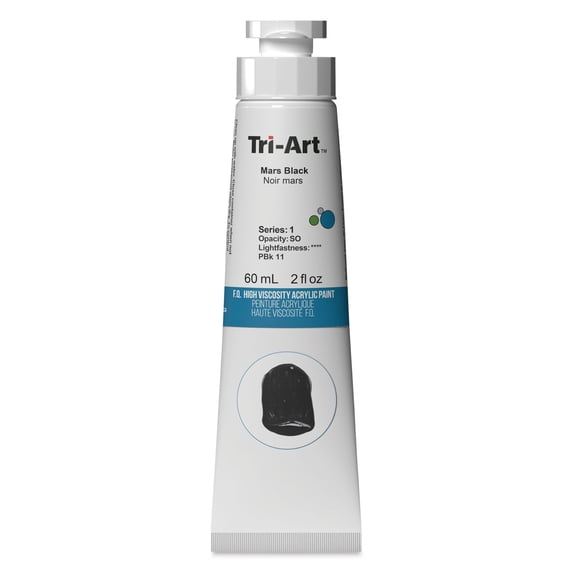 Tri-Art High Viscosity Artist Acrylic - Mars Black, 60 ml tube