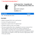 thumbnail image 2 of A/C Receiver Drier - Compatible with 1990 - 1993 Mercedes-Benz 500SL 5.0L V8 1991 1992, 2 of 2