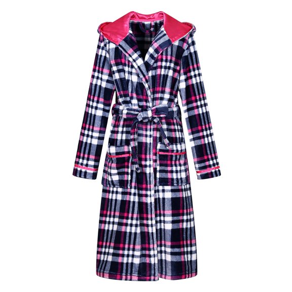 Richie House Women's Plaid Fleece Bathrobe Robe RHW2714-A-XL