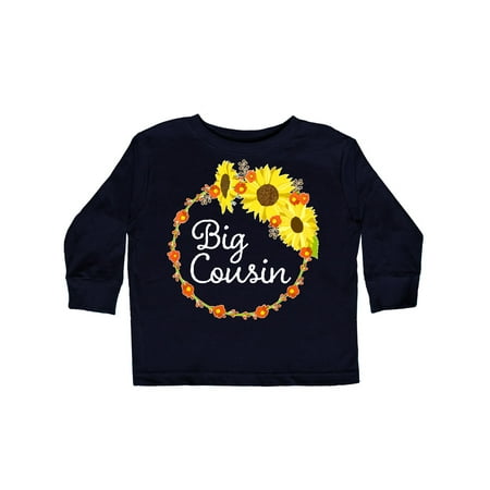 

Inktastic Big Cousin Sunflower Wreath Gift Toddler Boy or Toddler Girl Long Sleeve T-Shirt