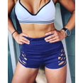 thumbnail image 2 of Sherrylily Women Workout Yoga Shorts High Waist Tummy Control Criss Cross Athletic Sports Booty Short Leggings, 2 of 4