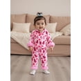 thumbnail image 4 of BemeyourBBs Girls 2Pcs Christmas Pajamas Long Sleeve Bow Print Shirt + Pants Set, 4 of 9