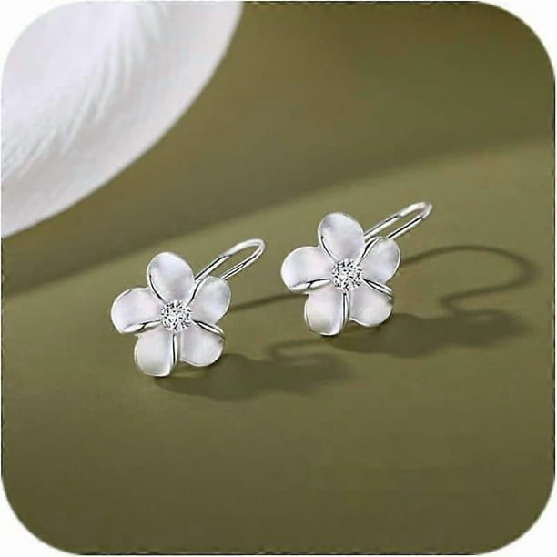 925 Sterling Silver Earrings for Women 2025 Flower Stud Diamond Cubic Zirconia Earring Elegant Dainty Birthday Gift for Her