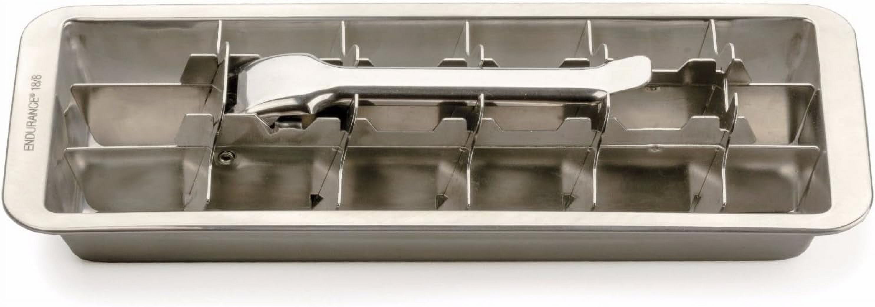International Vintage Inspired Ice Cube Tray, 11" | Retro Design for Bars & Kitchens | Levers Remove Cubes | Heavy Duty Stainless Steel | Dishwasher Safe
