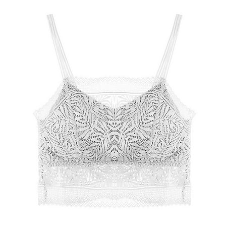 Women Cami Tank Tops Floral Lace V Neck Bra Ladies Adjustable Strap Bralet Vest Tee Everyday Bralette Camisole Crop Top Built in Bra Half Cami Top Backless Tank Tops