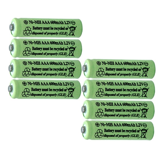 QBLPOWER Solar Light Batteries AAA Triple A NIMH 600mAh 1.2V Rechargeable for Garden Lights Remotes Mice(8Pcs)