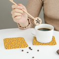 thumbnail image 3 of Leather Coasters with Heat-resistant for Drinks, Cute Avocado Orange Flower Cup Coasters Cup Pad Mat for Tabletop Protection, Coffee Table, Office Desk and Housewarming Gift, 3 of 5