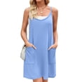 thumbnail image 1 of Vestido Zeagoo con tirantes finos para mujer, verano y playa, L, azul claro, 1 of 5