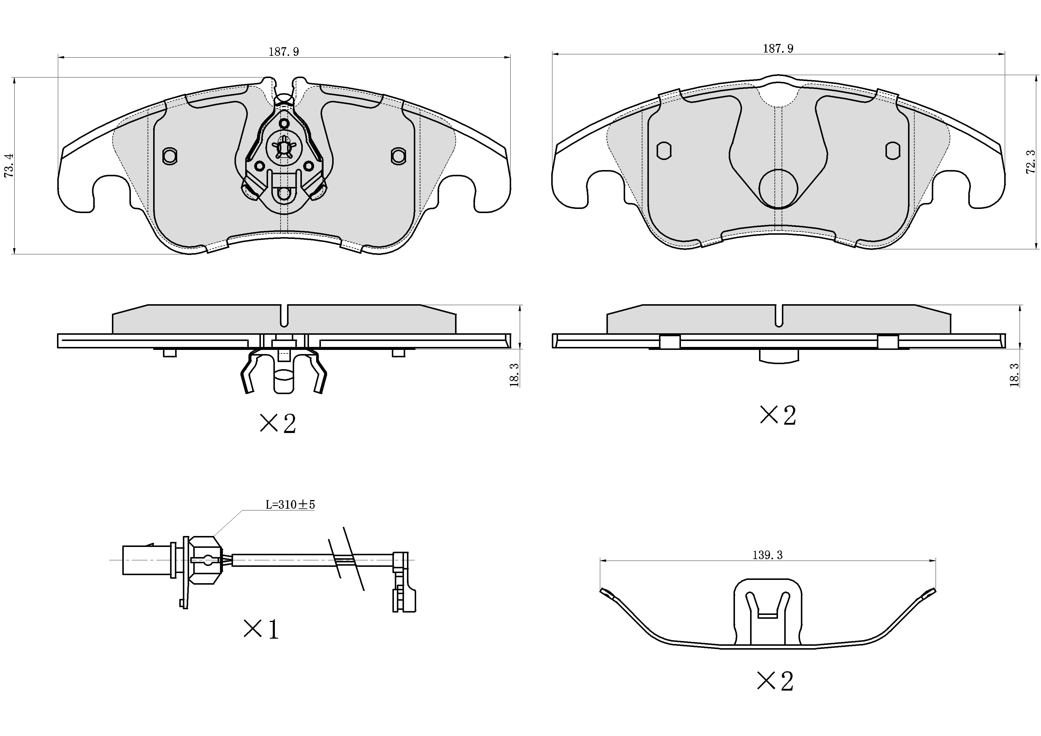 Ultra HC 1000 Brake Pad Set, Front HC10.1322.0.M, Audi A4 2016-2009