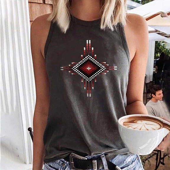 DailyTrove Women's Eye Graphic Sleeveless Tank Top - Polyester Casual Summer & Edgy Wear, Cool for Outings